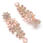 Diamonds Studded Floral Choker Necklace with Danlge Earrings Maangtikka Jewellery Set for Women & Girls