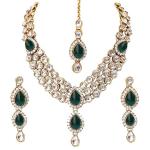 Blue Gold Plated Traditional Kundan Necklace Jewellery Set for Women
